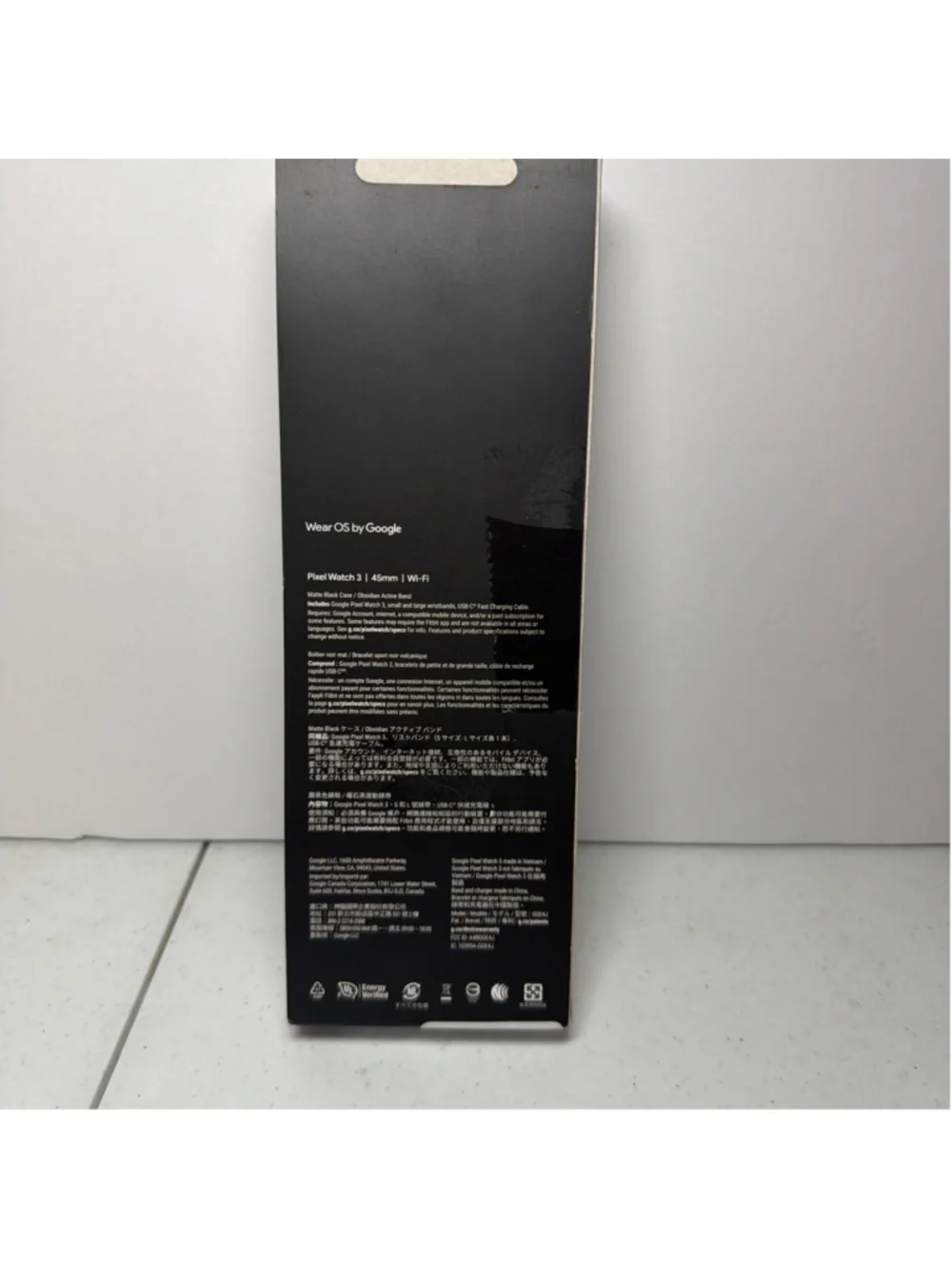 Google Pixel Watch 3 3rd Gen 45mm WiFi GPS Obsidian Matte Black Watch